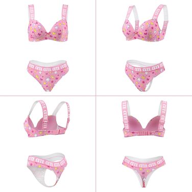 Комплект білизни LittleForBig: міні-спідниця з високою талією, бра та трусики, 3 шт. Розміри plus size, спортивний бра, рожевий, 3XL