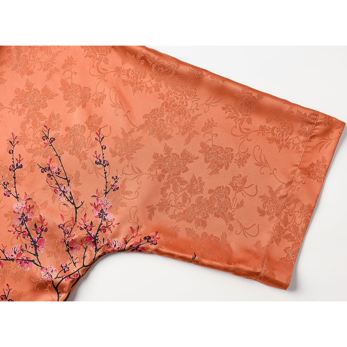 Жіночий халат Ledamon з квітковим принтом - довгий, класичний халат/піжама (один розмір, золотистий)