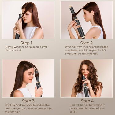 Стайлер для волосся 5 в 1 UKLISS Airstyler Pro: багатофункціональний набір для сушіння та укладки (фен, брашинг, гофре, вирівнювач), 1000 Вт, чорний