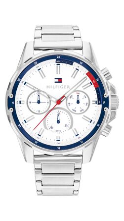 Наручний чоловічий годинник Tommy Hilfiger Quartz з багатофункціональним циферблатом (Білий)