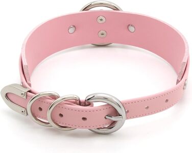 Чокер з кільцем Lalatia для жінок, рожевий, зі штучної шкіри, з шнурком, срібло