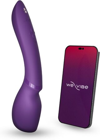 We-Vibe Wand 2: Масажер-вібратор для жінок - бездротовий, з керуванням через додаток, 10 рівнів інтенсивності, тихий, водонепроникний, перезаряджається. Колір: фіолетовий