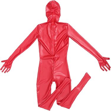 Чоловічий комбінезон з латексу червоного кольору для вечірок та сценічних виступів