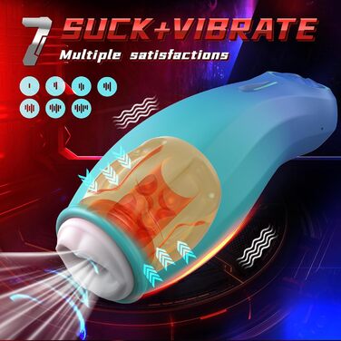 Мастурбатор для чоловіків ChicLSQ з 7 вібраційними та 7 функціями всмоктування, з м'якого TPE, автоматичний, для використання без рук