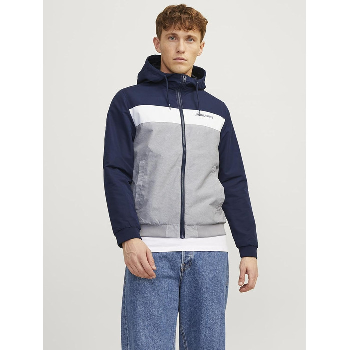Чоловіча куртка-бомбер Jack & Jones Blousonjacke, темно-синя (Navy Blazer)