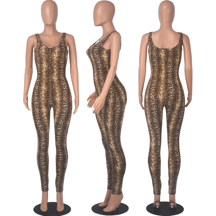 Комбінезон жіночий HKWZYY з леопардовим принтом (M, принт 'Змія')