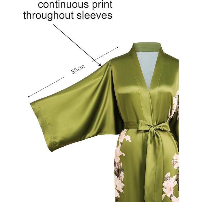 Халат жіночий BABEYOND Кимоно з квітковим принтом, довгий, пляжний, для вечірки, зелений (універсальний розмір)