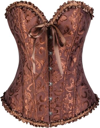 Топ для жінок Korett Plus Size з квітковим принтом, корсетний, коричневий (XXL)