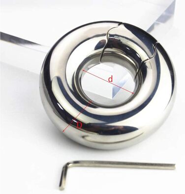 Пеніс-кільце з нержавіючої сталі для чоловіків - стример яєчок, затримка еякуляції, доросле секс-іграшка (24*33 мм, 640 г)