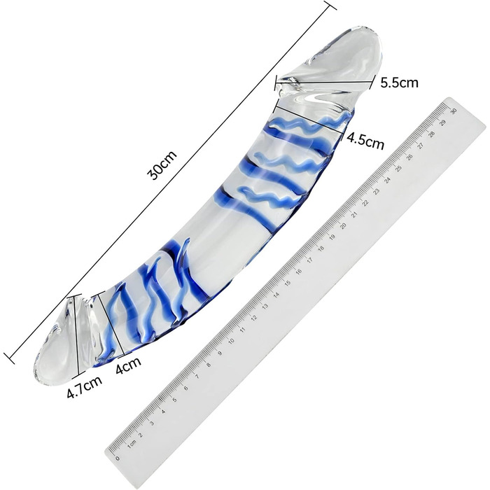 Анальний стимулятор з двома головками (G-точка, масаж простати) - синій, з ехідою