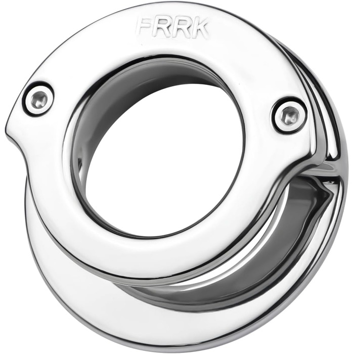 Чоловічий пояс для контролю (кайдани) з нержавіючої сталі - металевий когтей для статевого члена з регульованим замком - набір для кайданів BDSM з кільцями для статевого члена, для чоловіків (L 43 мм)