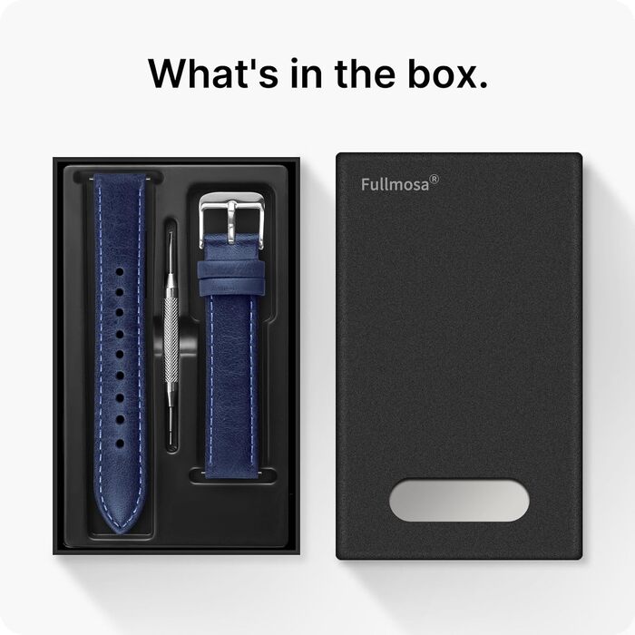 Шкіряний ремінець Fullmosa 22 мм для Samsung Galaxy Watch 46 мм, Galaxy Watch 3 45 мм, Gear S3 Frontier/Classic, синій градієнт, срібляста застібка