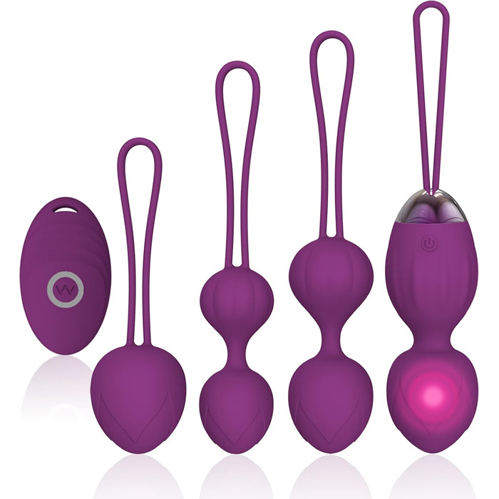 Тренування м'язів тазу для жінок з пультом дистанційного керування, силіконові м'ячі для контролю сечовипускання та вправ для тазового дна (фіолетовий)