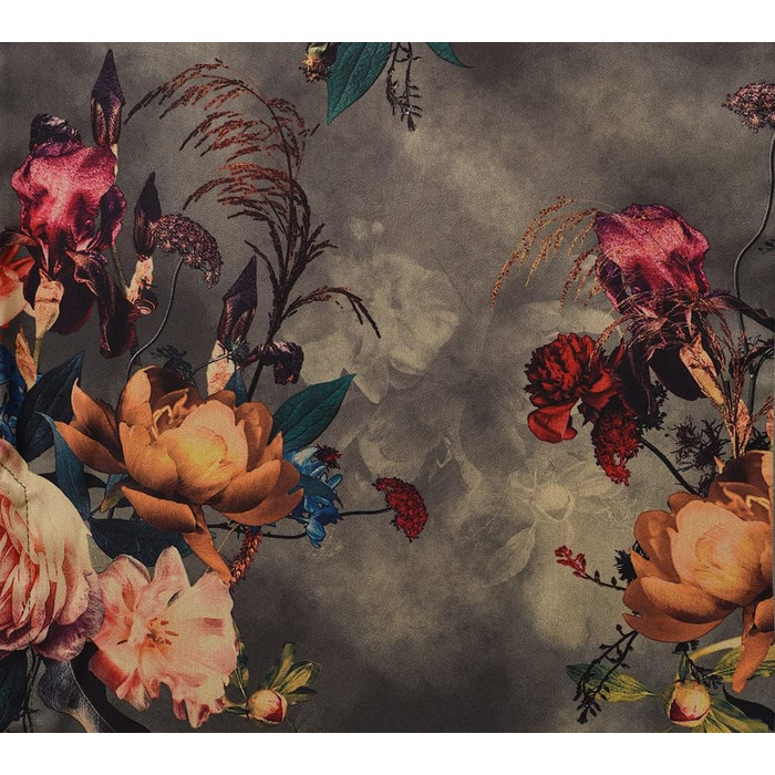 Жіночий халат кімоно Ledamon з кишенею, квітковий принт, чорно-сірий, універсальний розмір