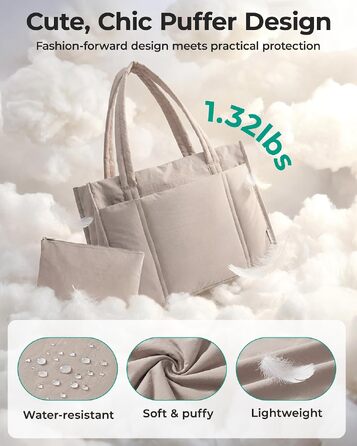 Жіноча сумка-шопер Bagsmart Puffer 21Л для ноутбука 15.6