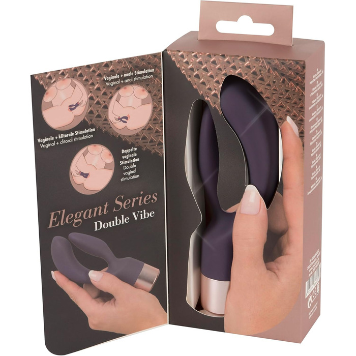 You2Toys Elegant Vibrator Double Vibe - вібратор Double Vibe Elegant від You2Toys, двофазний вібратор для жінок та пар, 10 режимів вібрації, фіолетовий/рожеве золото