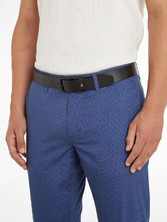 Чоловічий шкіряний ремінь Tommy Hilfiger Denton Matte 3.5, чорний, розмір 95