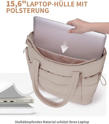 Жіноча сумка-шопер Wandering Nature 2-в-1: об'ємна сумка Tote Bag з відділенням для ноутбука (15,6