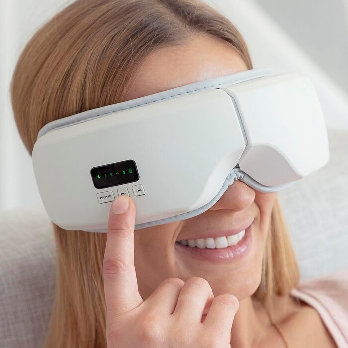 Масажер для очей InnovaGoods EyeSky 4-в-1 з повітряним компресією, для зняття втоми та покращення кровообігу, компактний