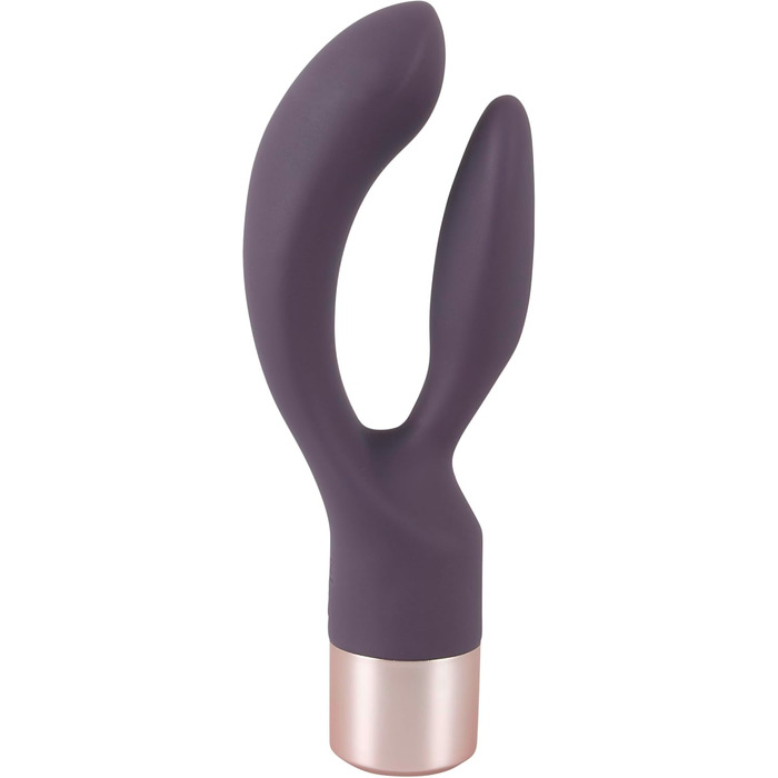 You2Toys Elegant Vibrator Double Vibe - вібратор Double Vibe Elegant від You2Toys, двофазний вібратор для жінок та пар, 10 режимів вібрації, фіолетовий/рожеве золото