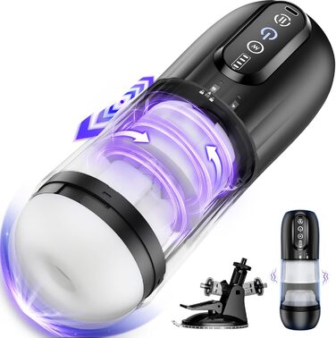 Електричний секс-іграшка PRONFANS для чоловіків: мастурбатор, вібрація, ротаційний механізм, 10 функцій, пеніс-насос, Blowjob