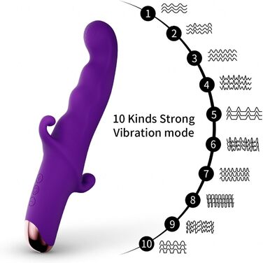 Вібратор Rabbit Realistischer Vibrator для жінок: G-точка, ануса, 10 режимів, тихий, Rose Rot
