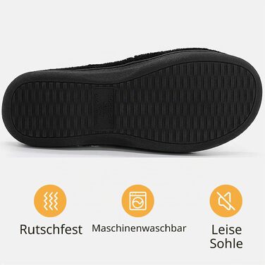 Чоловічі домашні капці-шльопанці RockDove з ефектом пам'яті (Memory Foam), регульований ремінець, чорні, розмір 42/43 EU