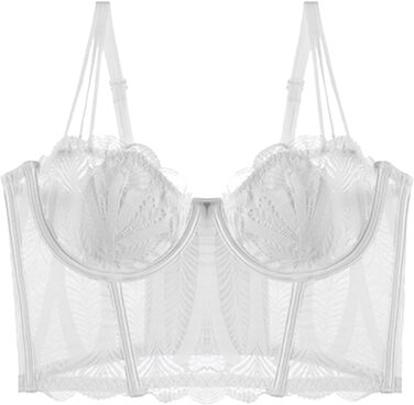 Dirndl бюстгальтер Necalisi BH для суконь: бюстгальтер Push-up з мереживом, білий (38/85A)