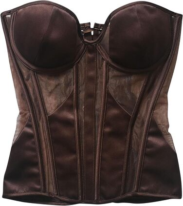 Жіночий корсет-топ готичний корсаж на Хелловін вінтажний корсет середньовічний корсаж корт без рукавів корсет-танк топ стеampunk під грудьми ренесансний корсет для корекції фігури бюстгальтер (кофе, XXL)