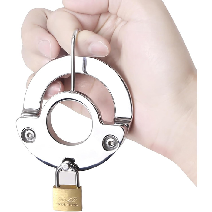 Сталевий кільцевий екстенсор для яєчок з замком та ключем. Кільце для яєчок, сталь, 50 мм. Іграшки для чоловіків, SM, Bondage