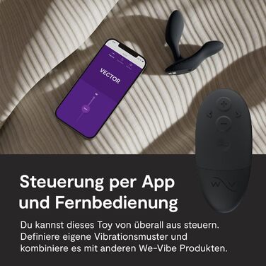 We-Vibe Vector + Virbierender Anal Plug: Масажер простати та периануму для чоловіків, дистанційне керування, додаток, гнучкий силіконовий секс-іграшка (чорний)