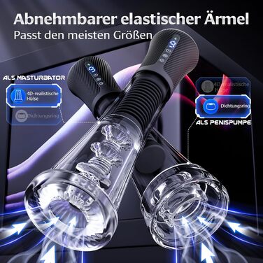 Електричний секс-іграшка для чоловіків Gobeken: вібрація, вакуум, керування через додаток, мастурбатор, пеніспампуватор, 2 лінійки