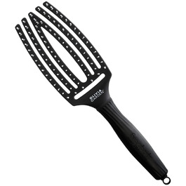 Щітка для волосся Olivia Garden Fingerbrush Care Iconic з нейлоновими щетинками для легкого розплутування та стайлінгу, Black Medium