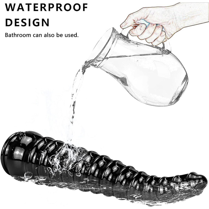 Анальний плагін YXBLV Extra Large 33см з присоскою для масажу G-точки та простати. Іграшка для дорослих, чорний.