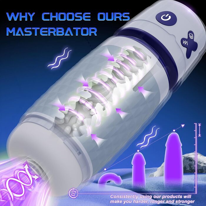 Секс-іграшка для чоловіків Eanatoys Masturbieren: 3 соски, 4 вібратори, реалістична вагіна, імітація оргазму, сірий колір