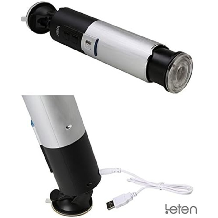 Leten X-9 Телескопічний мастурбатор, 700 г, Чорний - Срібний