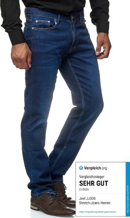 Чоловічі джинси JEEL Regular Fit, прямий крій, темно-сині (navy), розмір 34W / 32L