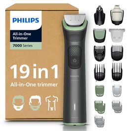 Тример Philips Multigroom 7000 MG7962/30 19-в-1 для обличчя, волосся та тіла, з самозатовчуваними лезами та 26 налаштуваннями довжини (0,5-20 мм)