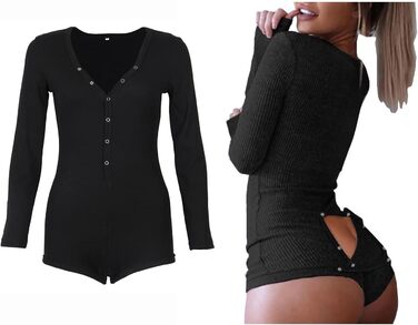 Жіночий боді Roselux з V-подібним вирізом, чорний, розмір 2S