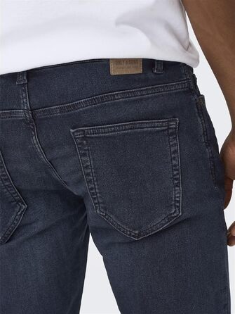 Чоловічі вузькі джинси Only & Sons Onsloom Slim Fit, темно-сині, 33W / 32L