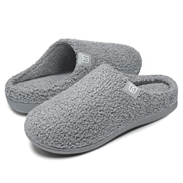 Жіночі домашні капці WateLves з ефектом пам'яті (Memory Foam), теплі зимові та осінні тапочки з штучним хутром, протиковзкі, сірі, розмір 41.5 EU