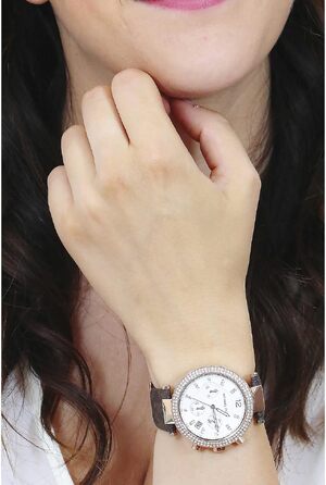 Жіночий годинник Michael Kors Parker: кварцовий хронограф зі сталевим або ПВХ ремінцем, 39 мм, коричневий