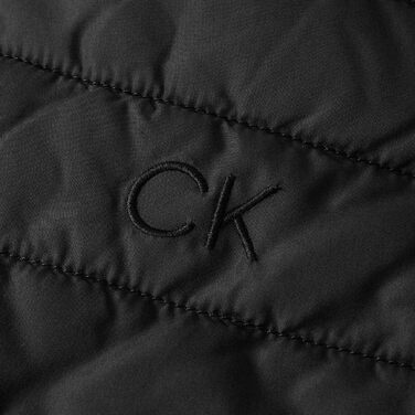 Чоловіча гібридна куртка Calvin Klein 2026 з воротником-стійкою, стібаний фліс, чорна, розмір M