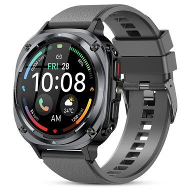 Смарт-годинник TIMU для чоловіків, 1.45' AMOLED дисплей, можливість дзвінків, 115+ спортивних режимів, моніторинг пульсу, сну та крокомір, водонепроникність IP68