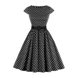 Сукня жіноча AXOE Rockabilly 50-х років, бавовна, з поясом, чорна, XL
