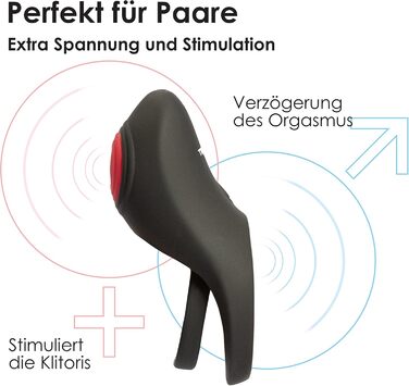 Вібруючий кільце для статевого члена з пультом дистанційного керування - секс-іграшка для пар, чорний