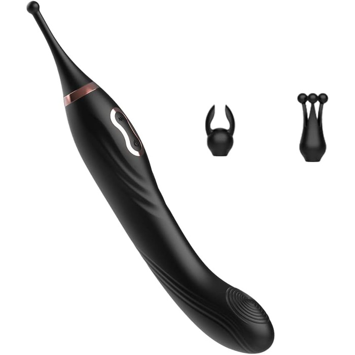 Вібратор клітора високої частоти Xuomt для жінок: стимуляція G-точки та клітора, заміна головки, силікон, чорний