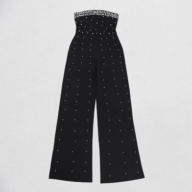 Жіночий ромпер з стразами Nagfar - сексуальний комбінезон для вечірнього виходу, коктейльної вечірки, клубу (D53 Schwarz, XL)