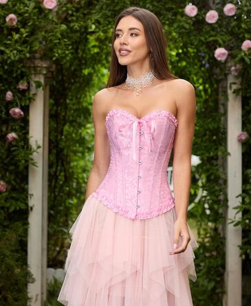 Корсетний топ SZIVYSHI для повного бюсту: готичний корсет, бюстгальтер, рожевий