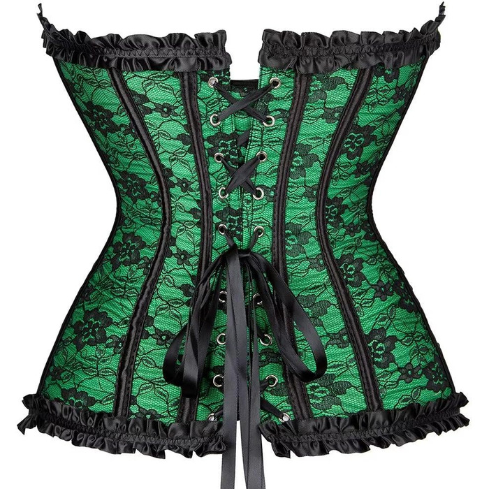 Сукня-корсет з мереживом, зелена, для свята та Хелловіну (XXS)
